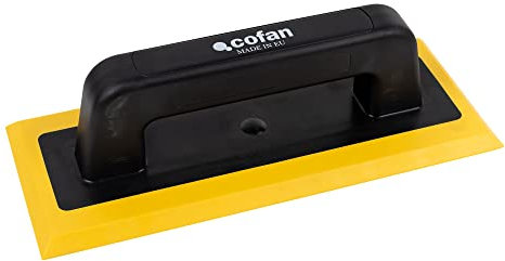 Cofan Frattazzo di gomma rigida | Dimensioni: 250 x 110 mm | Manico realizzato in fibra di vetro