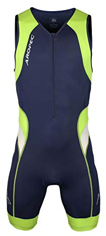 Aropec Lime – Mono Deportivo de Lycra – triatlón Hombres Traje, Traje, Hombre, Color Navy/Lime, tamaño Large