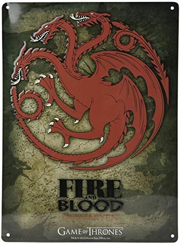 ABYSTYLE - Juego de Tronos - Placa de metal - Targaryen (28x38)
