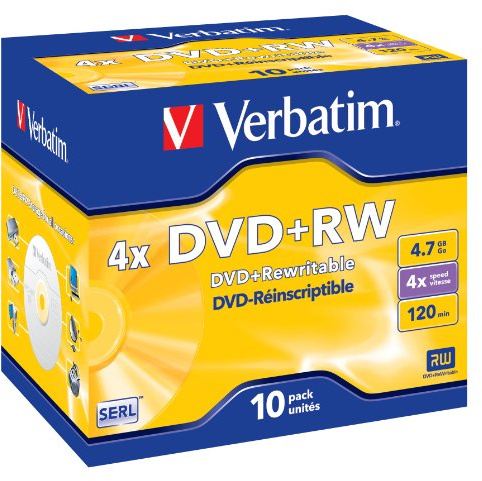 Verbatim 43246 4x DVD+RW - Jewel Case 10 Pack