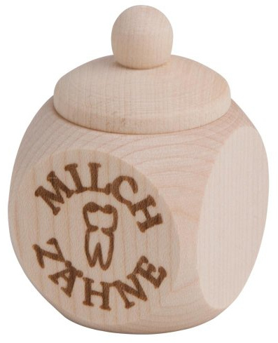 Hofmeister Holzwaren Holzdose mit Schraubverschluss,Milchzähne,Einbrand,Ahorn,L30xB30xH49 (n)