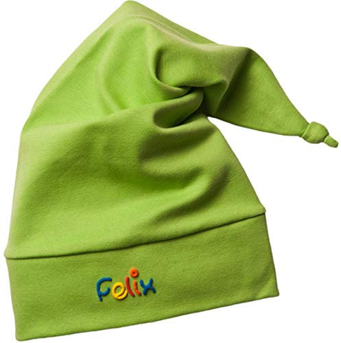 mein-name Zipfelmütze Kindermütze Kinder Haube Personalisierte Mütze für Junge Mädchen Kinder Kinderhaube nit Zipfel, Farbe:Apfel