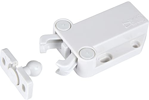 LAMP 58065 weiß Druckschnapper MC-37F, Möbelschnapper für die Türverriegelung, Touch-Funktion zum Öffnen/Schließen, Kunststoff, 8-10 mm