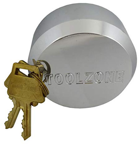 Cadenas rond dissimulé en acier chromé robuste de 73 mm avec 2 clés en laiton (serrure)