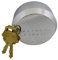 Cadenas rond dissimulé en acier chromé robuste de 73 mm avec 2 clés en laiton (serrure)
