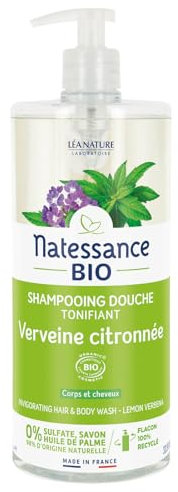 Natessance shampooing-douche verveine citronnée sans sulfates 1L
