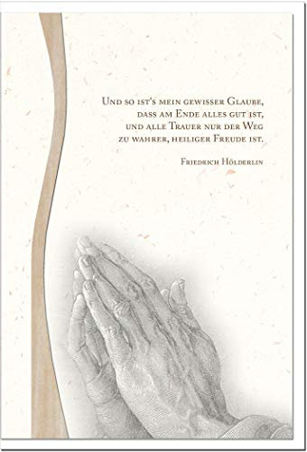 metALUm Trauerkarte IN GOTTES HAND |Betende Hände 01545