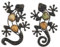 ROCKING GIFTS Ornement Mural x2 Lézards, métal, 15 cm, décoration Murale, Jardin extérieur, Chiffre de lézard, décoration métallique, Pendentif, Patio ou clôture, terrasse, extérieur