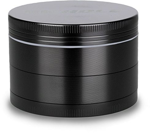 GWHOLE Grinder Herb in Zinc Alloy with Pollen Scraper 2.36 - Black