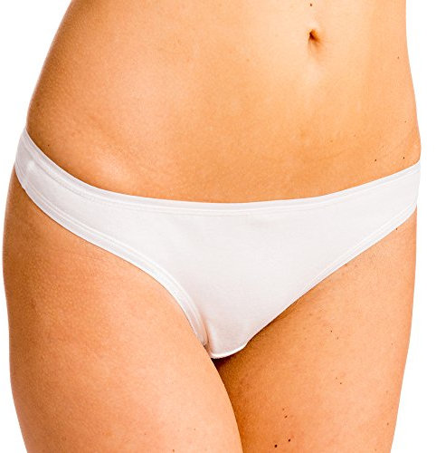 HERMKO 5050 Damen String aus Baumwolle/Elastan, Farbe:weiß, Größe:36/38 (S)