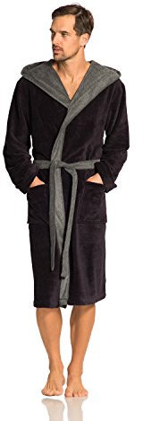 Vossen Unisex Bademantel Poppy, Einfarbig, Gr. 38 (S), Grau (anthrazit)