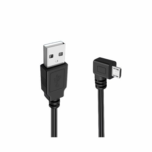Aukson G13 USB 2.0 Anschlusskabel, 1m, A Stecker auf Micro-B Stecker, 90 Grad abgewinkelter Adapter, Rechtsabgewinkelt, Ideal für Handy, Digitalkamera...