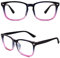 CN92 Klassische Nerdbrille rund Keyhole 40er 50er Jahre Pantobrille Vintage Look clear lens, A Blau, 53