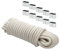 Dreamprint Expanderseil 30 m Weiß 10 mm Gummiseil Gummischnur Spannseil Planenseil Gummileine elastisches Seil mit 10x Würgeklemmen
