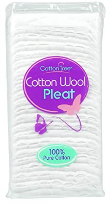 Cotton Tree 100% Pure Cotton, Super Soft Cotton Wool Pleat, White