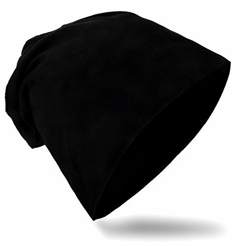 Miobo Kinder Slouch Beanie Mütze,Baumwolle,Unifarbe Schwarz-48