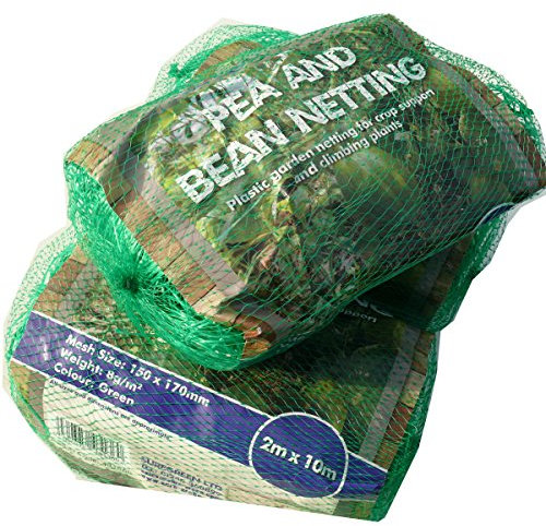 Pea and Bean Netting Plant Support Netting Trellis Mesh For Climbing Plants | 2m x 10m | Green | 150mm x 150mm Hole