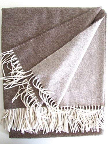 Plaid in cashmere, double face, 135 x 185 cm, in confezione regalo, plaid di lana, 50% cashmere, 50% lana merino