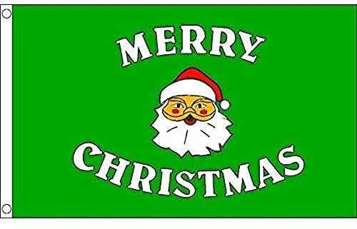 AZ FLAG - Drapeau Joyeux Noël vert - 150x90 cm - Drapeau Merry Christmas 100% Polyester Avec Oeillets Métalliques Intégrés - Pavillon 110 g