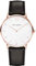 PAUL HEWITT Armbanduhr Damen Sailor Line White Sand - Damen Uhr (Rosegold), Damenuhr mit Lederarmband in Schwarz, weißes Ziffernblatt