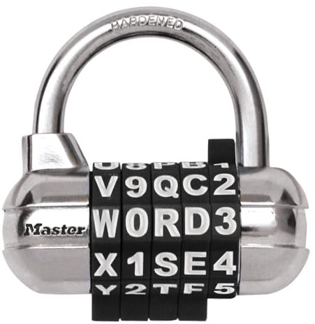 Master Lock Zahlenschloss mit verchromtem Körper und Stahlbügel, 1534DBLK