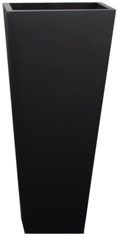Primrose Black Flared Tapered Outdoor Planter Zinc Galvanised Pot 116cm x 52cm (45.6in x 20.4in)