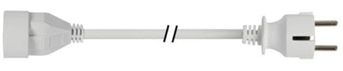 Perel Verlängerungskabel, H05VV-F 3G1.5, 3 m, 16 A/230 V, 3500 W, Typ E/F, Schuko, für innen, PVC, weiß