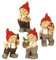Geschenkestadl 4 süße GNOME Zwerg Gartenzwerg 22 cm rote Mütze Figuren für Haus und Garten