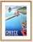 Wee Blue Coo TRAVEL ISLAND CORFU GREECE BOATS PIER FRAMED ART PRINT PICTURE & MOUNT F12X1248
