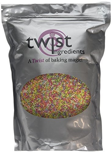 Twist Ingredients - Strands - Multicoloured Cake Topper Sprinkles - 800g Edible Matt Vermicelli Cupcake Decorations - Great for Ice Cream, Cakes, Bakes, Doughnuts