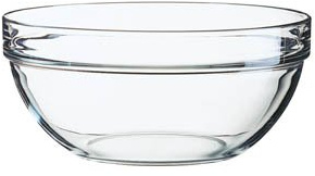 Arcoroc Stapelschale, transparent, H 9,2 cm, Ø 20 cm, 1 Stk. - Glasschale Salatschale Salatschüssel