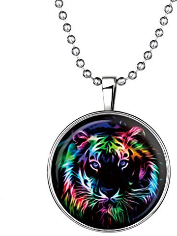 Feilok Schmuck Leuchtend Tiger Kopf Anhänger Leuchthalskette, Blaue Leuchtende Farbe, Bestes Festgeschenk für Kinder