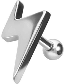 PIERCINGLINE Chirurgenstahl Ohrpiercing BLITZ Piercing Schmuck Ohr Stecker Helix Silberfarben