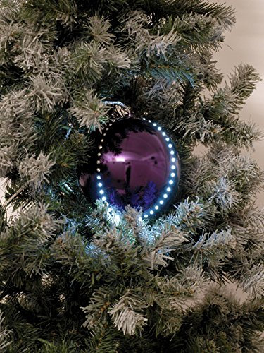 EUROPALMS LED Snowball 8cm, lila 5x | Hochwertige Kunststoffkugeln