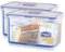2 Stück Lock & Lock Frischhaltedose, Vorratsbox, Vorratsdose 1,9 Liter rechteckig, transparent, 205 x 134 x 118 mm, Set by Danto®