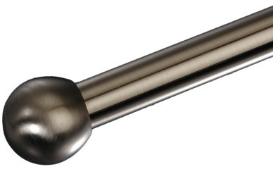 Liedeco Endstück, Endkappe Kugel für Gardinenstangen France ø 20 mm | 1 Stück | Edelstahl-Optik