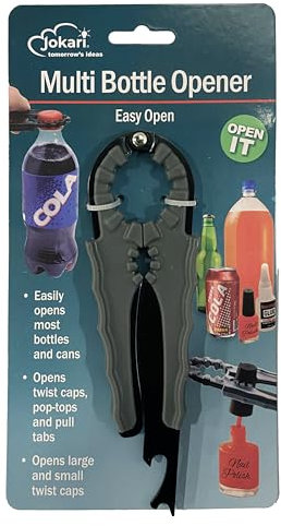 Jokari 06042 - Beverage Opener - Easily Open Bottles and Cans - Good for Arthritis Sufferers - Black - 3-Pack