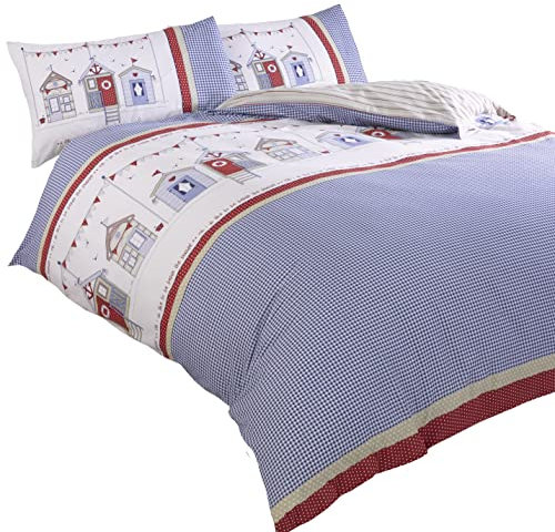 Rapport Home Strandhütten-Bettwäsche-Set, Polybaumwolle, blau, Einzelbett