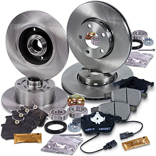 BESTPRICE Bremsenset inkl. Bremsscheiben vorne Ø 288 mm Belüftet + hinten Ø 245 mm Voll + Bremsbeläge vorne und hinten + Radlagersatz, Kompatibel mit AUDI A4 B5 (8D2), A4 B5 Avant (8D5)