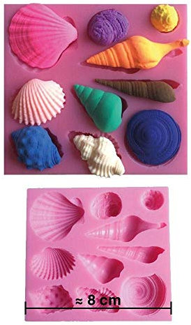 Moule silicone 3D Coquillages pour pâte à sucre, cake design, décoration gateau
