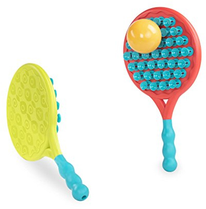 B. toys - Schläger - Rot & Grün - Paddel-Spiel-Set - 2 Paddelschläger und Kugel - Fangen & Werfen Sportspiele - Außenspielgerät für Kinder - 3 Jahre +