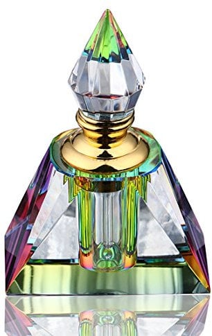H&D Bouteille de parfum vintage vide, mini bouteille d'atomisation rechargeable, bouteille de pulvérisation en verre vintage de 3 ml (pyramide rectangulaire)
