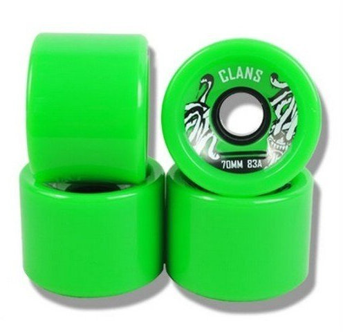 Clans Longboard Wheel Set Green 70mm / 83A (4 Rollen) Rollen Set Wheels