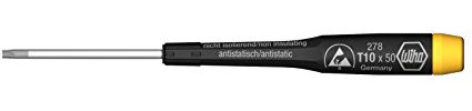 Wiha Schraubendreher Precision ESD TORX® (07662) T8 x 40 mm für elektronische Bauteile, schlanke Grifform und Drehkappe für gefühlvolles Arbeiten, Modellbau, Feinmechanik,