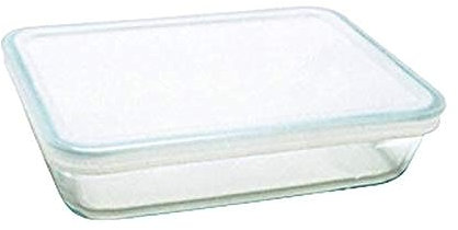 Pyrex – 242p000/5046 – Rechteckige Auflaufform 1.5L Glas + Deckel Kunststoff