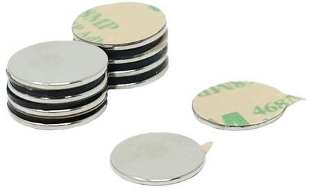 Adhesive N42 Neodymium Magnet for Arts, Crafts, Model Making, DIY, Hobbies, Office and Home - 15mm dia x 1mm - 1.1kg Pull - North - Pack of 100