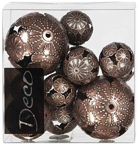 Metallkugeln MARRAKESCH, ca. 28-50 mm. Set 11-TLG. 6x28mm, 3x35mm, 2x50mm. in Kupfer -18