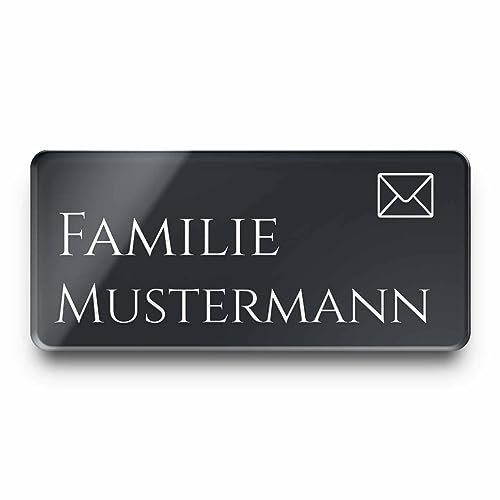 Witterungsbeständige Türschilder aus Hochglanz Acrylglas - graviert mit Wunschtext und Motiven | ideal für die Haustür, den Briefkasten oder als Klingelschild
