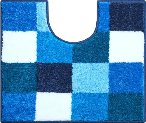 Grund Badteppich 100% Polyacryl, ultra soft, rutschfest, ÖKO-TEX-zertifiziert, 5 Jahre Garantie, BONA, WC-Vorlage m.A. 50x60 cm, blau