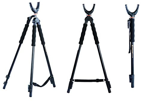 Vanguard Quest T62U - Treppiede da caccia per fucile, 3in1: treppiede, bipiede e monopiede